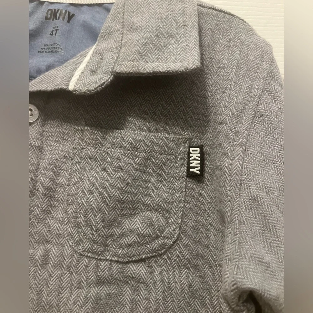 NWT DKNY Little Boy 2pc Woven Twofer Shirt and Pants Set